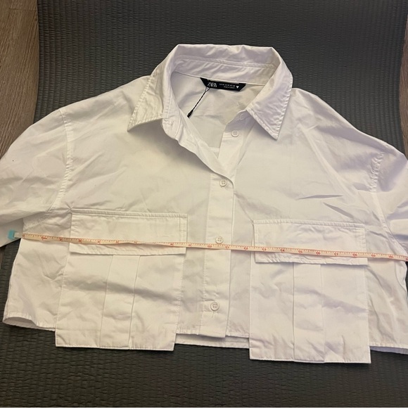 Zara Cotton Double Pocket Cropped Shirt - Picture 8 of 16